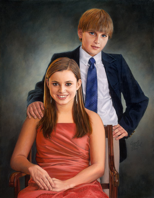 Oil Portrait of Christopher and Allie