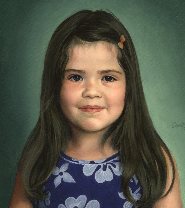 Oil Portrait of Little Bonnie - detail