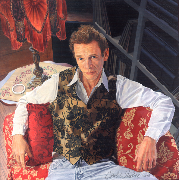 Bob Lounging, Oil on Board, 12